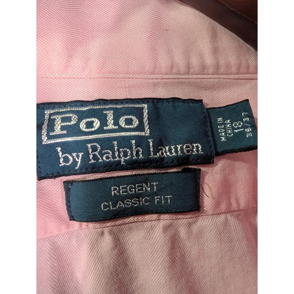 Polo Ralph Lauren Mens Long Sleeve Button Dress Shirt 18 37/38 Pink